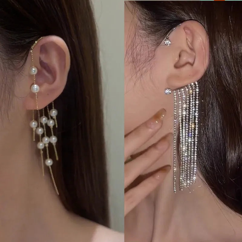 Silver Plated Metal Butterfly Ear Clips Without Piercing For Women
