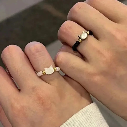 Cat Rings Natural Moonstone