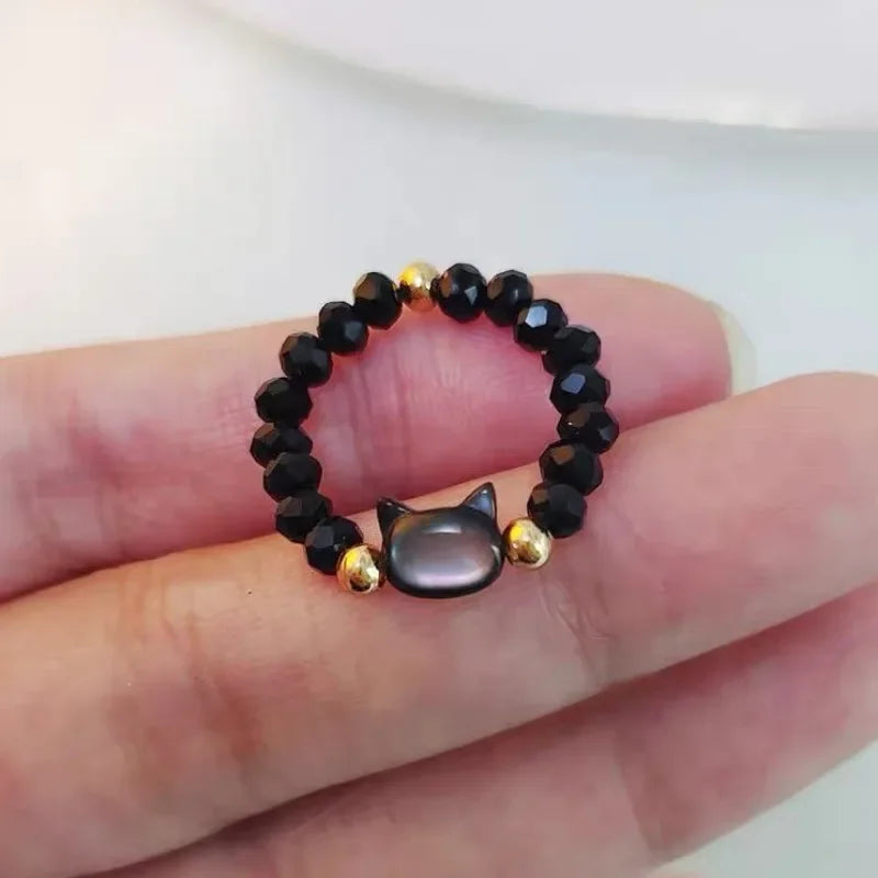 Cat Rings Natural Moonstone