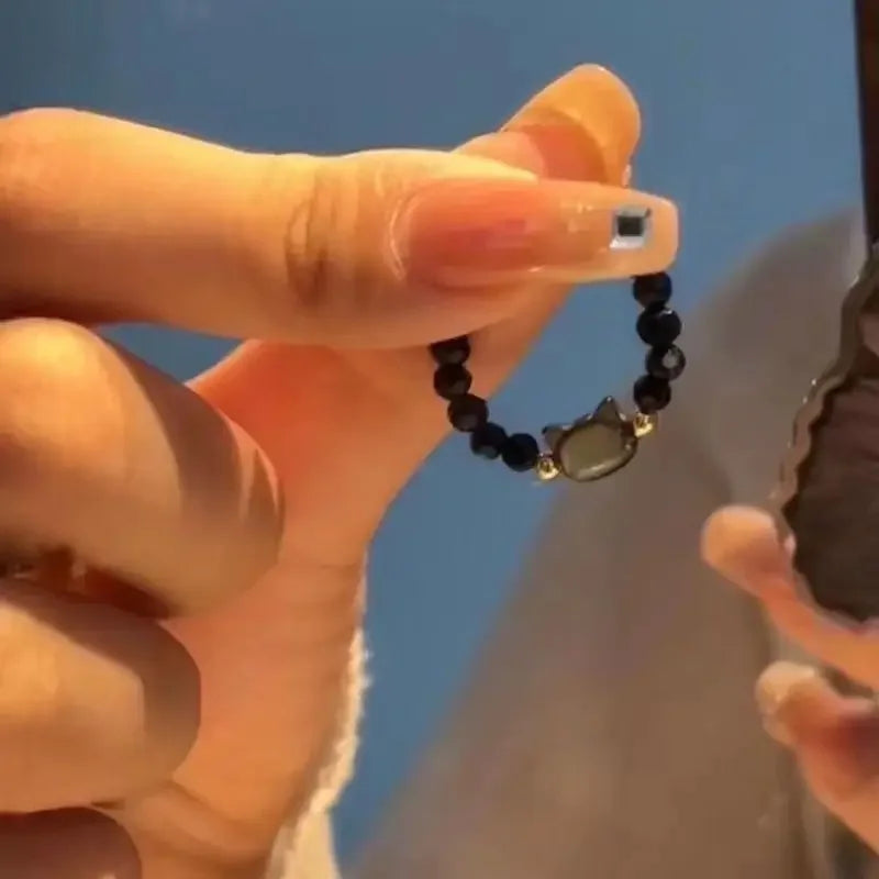 Cat Rings Natural Moonstone