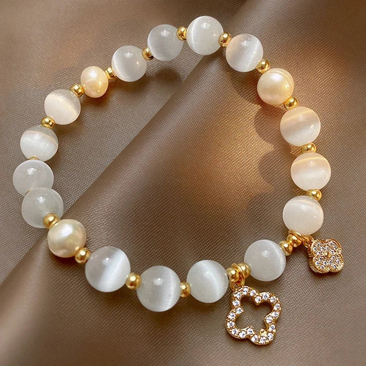 Natural Crystal Bracelet for Women White Opal Stone