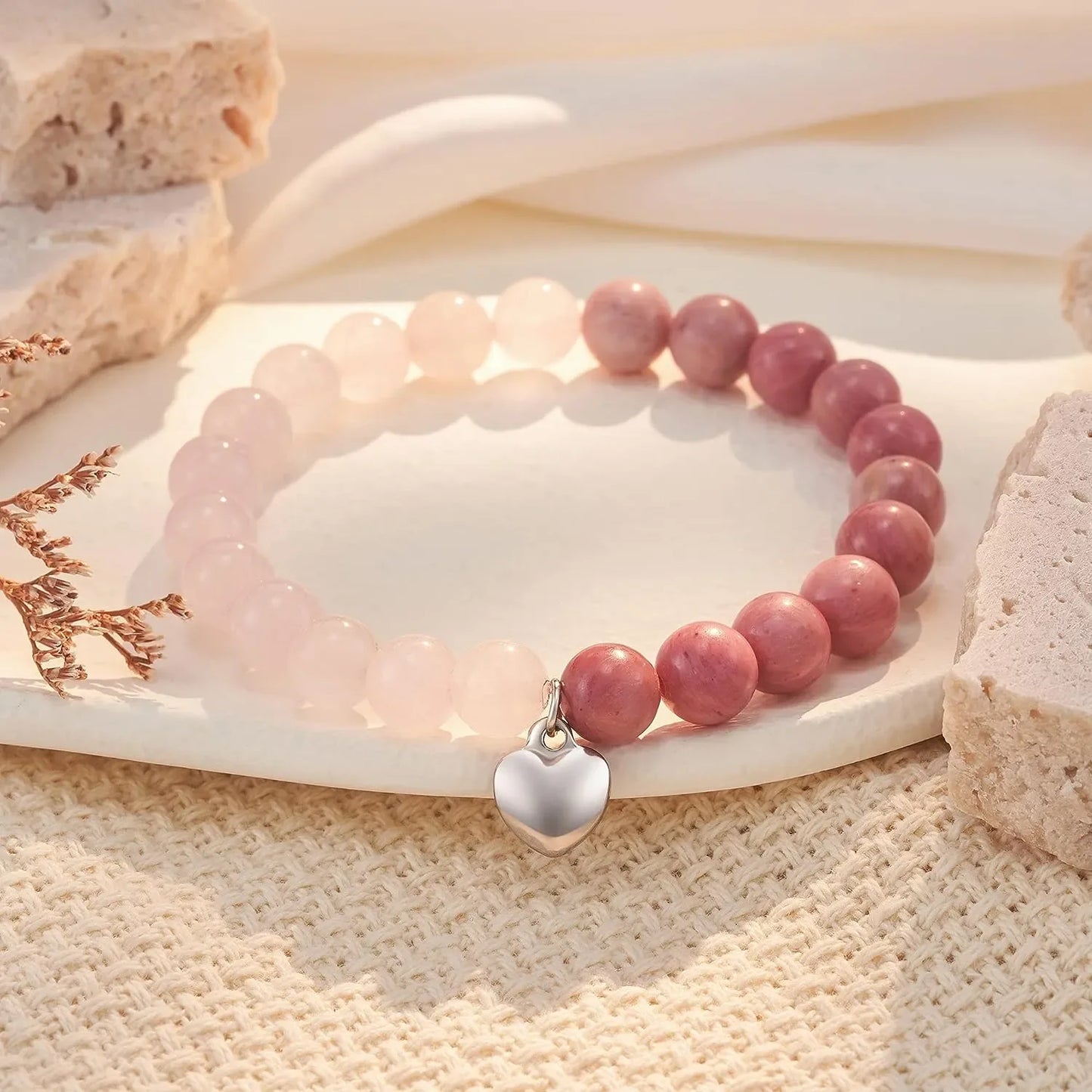 2pcs/set Amethyst Hexagonal Column Necklace and Purple Stripe Bracelet with Card Gift Stress Relief & Anxiety