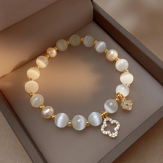 Natural Crystal Bracelet for Women White Opal Stone