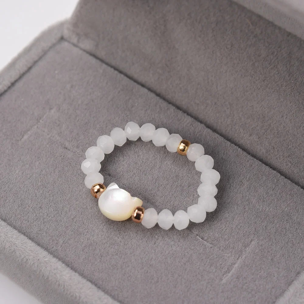 Cat Rings Natural Moonstone