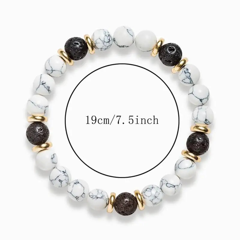 Natural stone crystal beads bracelets bracelet for women black white Volcanic rock turquoise luxury jewelry pulseras