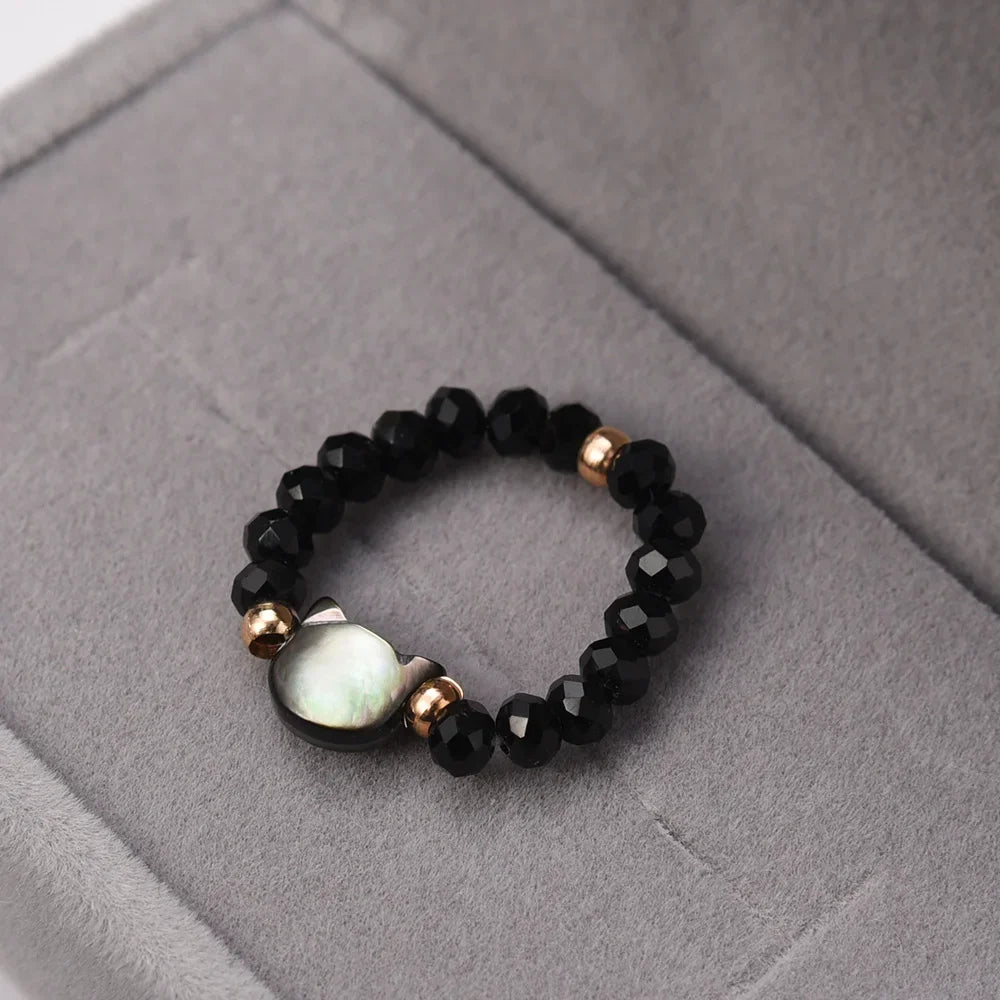 Cat Rings Natural Moonstone