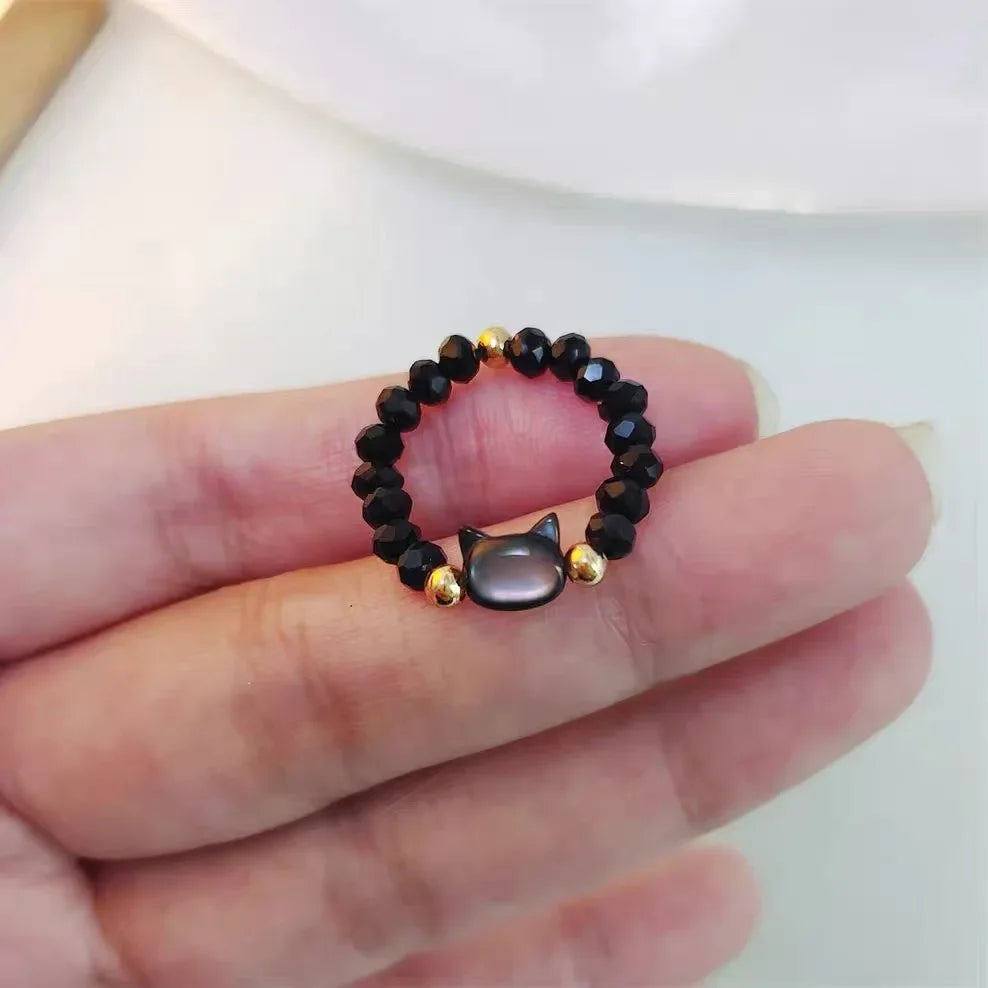 Cat Rings Natural Moonstone